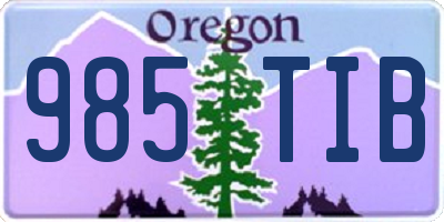 OR license plate 985TIB