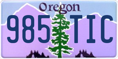 OR license plate 985TIC