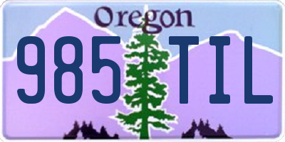 OR license plate 985TIL