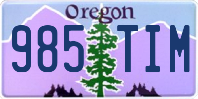OR license plate 985TIM