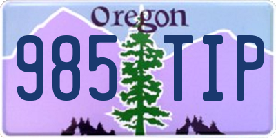 OR license plate 985TIP