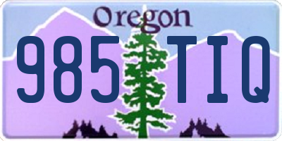 OR license plate 985TIQ