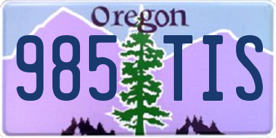 OR license plate 985TIS