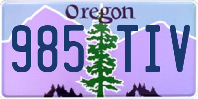 OR license plate 985TIV