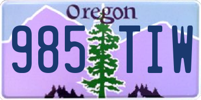 OR license plate 985TIW
