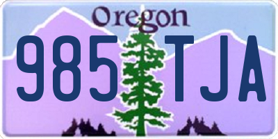 OR license plate 985TJA