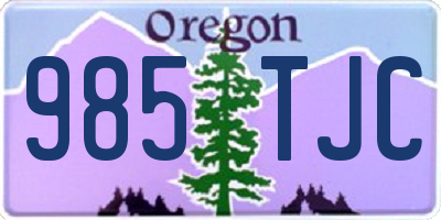 OR license plate 985TJC