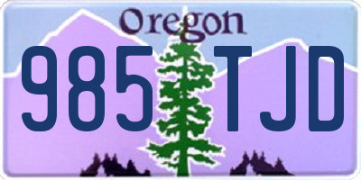 OR license plate 985TJD