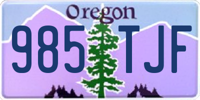 OR license plate 985TJF