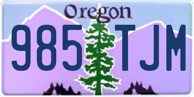 OR license plate 985TJM