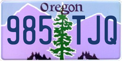 OR license plate 985TJQ