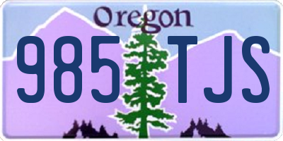 OR license plate 985TJS