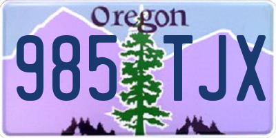 OR license plate 985TJX