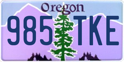 OR license plate 985TKE