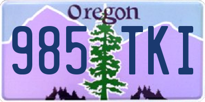 OR license plate 985TKI