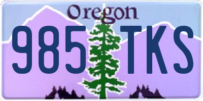 OR license plate 985TKS