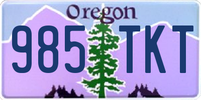 OR license plate 985TKT