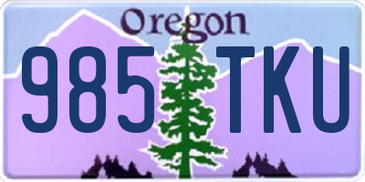 OR license plate 985TKU
