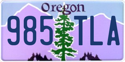 OR license plate 985TLA