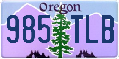 OR license plate 985TLB