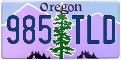 OR license plate 985TLD