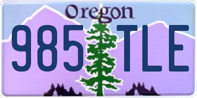 OR license plate 985TLE
