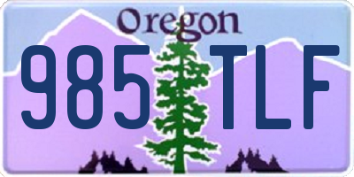 OR license plate 985TLF
