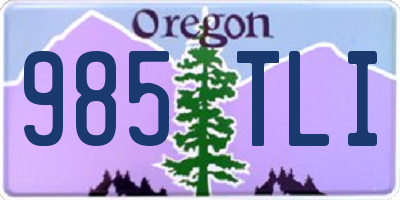 OR license plate 985TLI