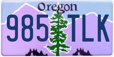 OR license plate 985TLK