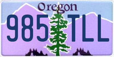 OR license plate 985TLL