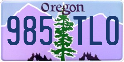 OR license plate 985TLO