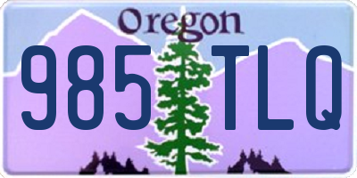 OR license plate 985TLQ