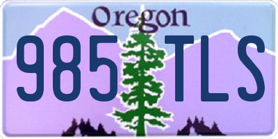 OR license plate 985TLS