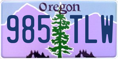 OR license plate 985TLW