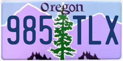 OR license plate 985TLX