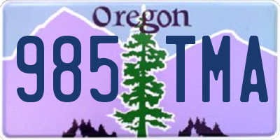 OR license plate 985TMA