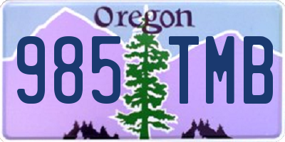 OR license plate 985TMB