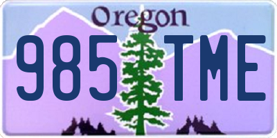 OR license plate 985TME