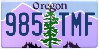 OR license plate 985TMF