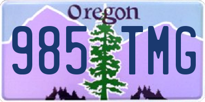 OR license plate 985TMG