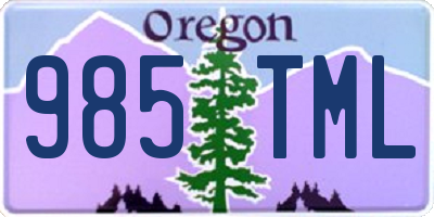 OR license plate 985TML