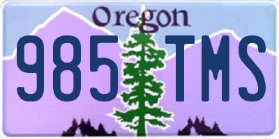 OR license plate 985TMS