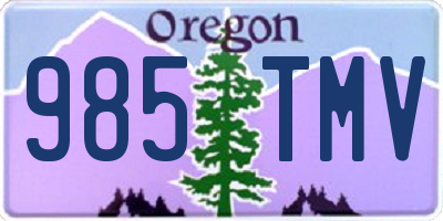 OR license plate 985TMV