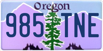 OR license plate 985TNE