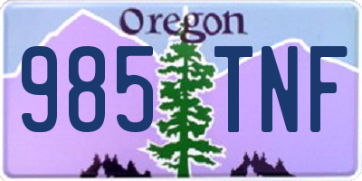 OR license plate 985TNF