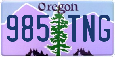 OR license plate 985TNG