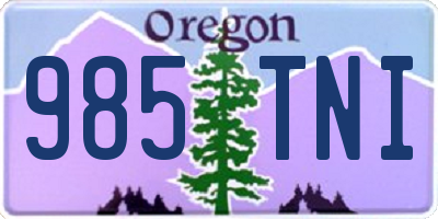 OR license plate 985TNI