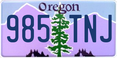 OR license plate 985TNJ