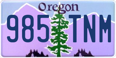 OR license plate 985TNM
