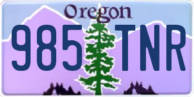 OR license plate 985TNR
